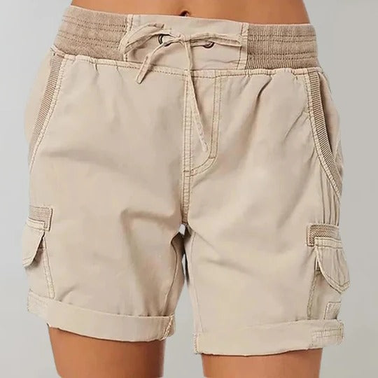 Valisse | High Waisted Shorts for Women – Lightweight Relaxed Summer Fit-Women's Shorts-Khaki-S-Camoufit