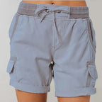 Valisse | High Waisted Shorts for Women – Lightweight Relaxed Summer Fit-Women's Shorts-Gray-S-Camoufit