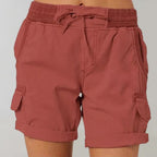 Valisse | High Waisted Shorts for Women – Lightweight Relaxed Summer Fit-Women's Shorts-Brick Red-S-Camoufit