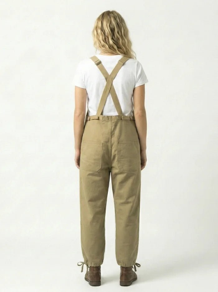 Women's Moleskin Overalls with Cinch Cord-Jumpsuits & Overalls-CAMOUFIT-Khaki-XS-Camoufit
