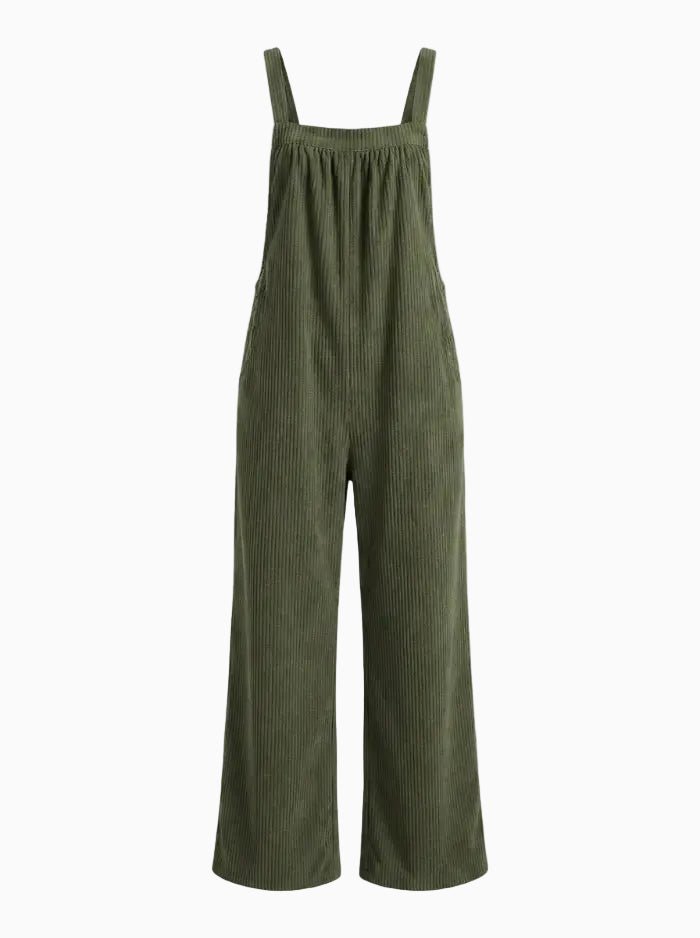 Women's Overalls Corduroy Loose Fit-Jumpsuits & Overalls-CAMOUFIT-Olive-S-Camoufit