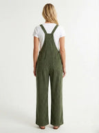 Women's Overalls Corduroy Loose Fit-Jumpsuits & Overalls-CAMOUFIT-Olive-S-Camoufit