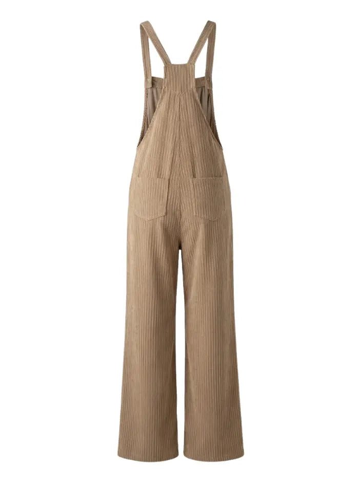 Women's Overalls Corduroy Loose Fit-Jumpsuits & Overalls-CAMOUFIT-Olive-S-Camoufit