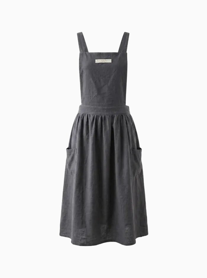 Women's Pleated Casual Cotton Apron-Jumpsuits & Overalls-CAMOUFIT-Carbon Black-One Size-Camoufit