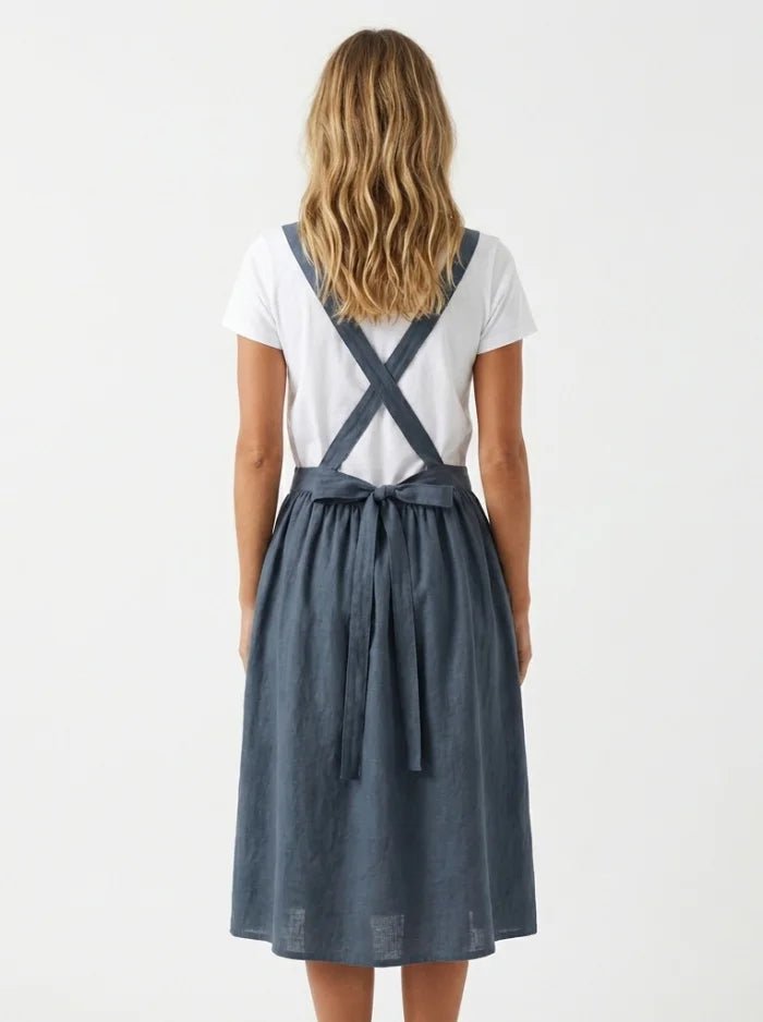 Women's Pleated Casual Cotton Apron-Jumpsuits & Overalls-CAMOUFIT-Dark Gray-One Size-Camoufit