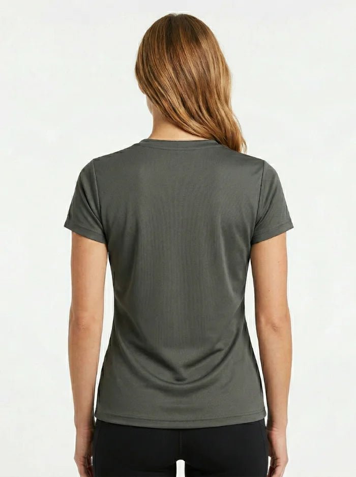 Women’s Quick-Dry V-Neck Performance T-Shirt-Women's T-shirt-CAMOUFIT-Dark Grey-S-Camoufit