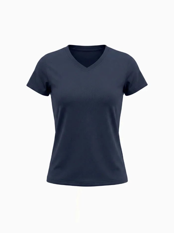 Women’s Quick-Dry V-Neck Performance T-Shirt-Women's T-shirt-CAMOUFIT-Navy-S-Camoufit