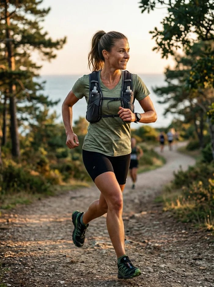 Women’s Quick-Dry V-Neck Running T-Shirt-Women's T-shirt-CAMOUFIT-Army Green-S-Camoufit