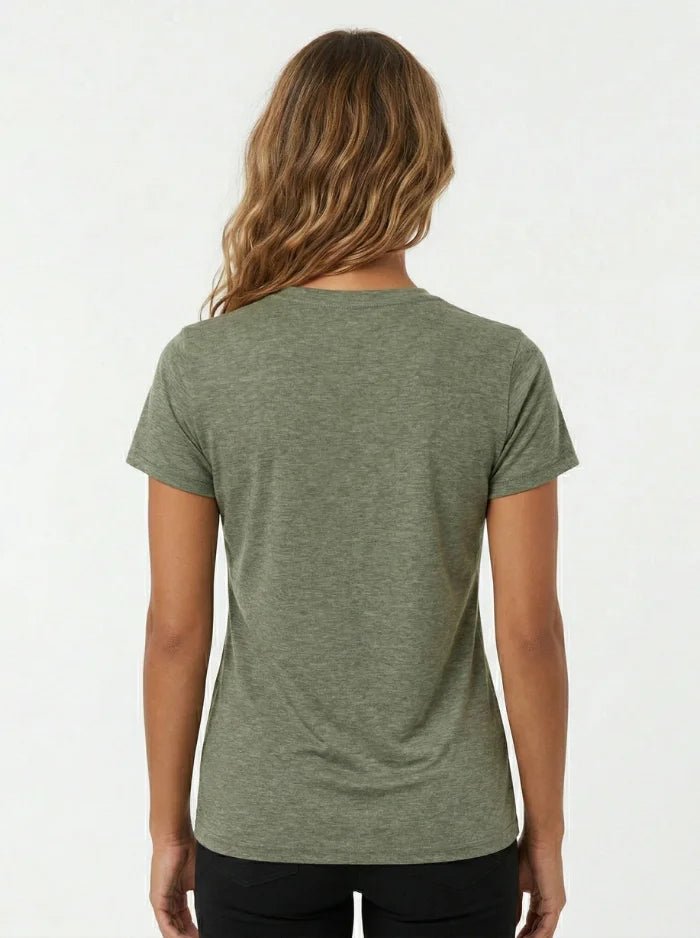 Women’s Quick-Dry V-Neck Running T-Shirt-Women's T-shirt-CAMOUFIT-Army Green-S-Camoufit