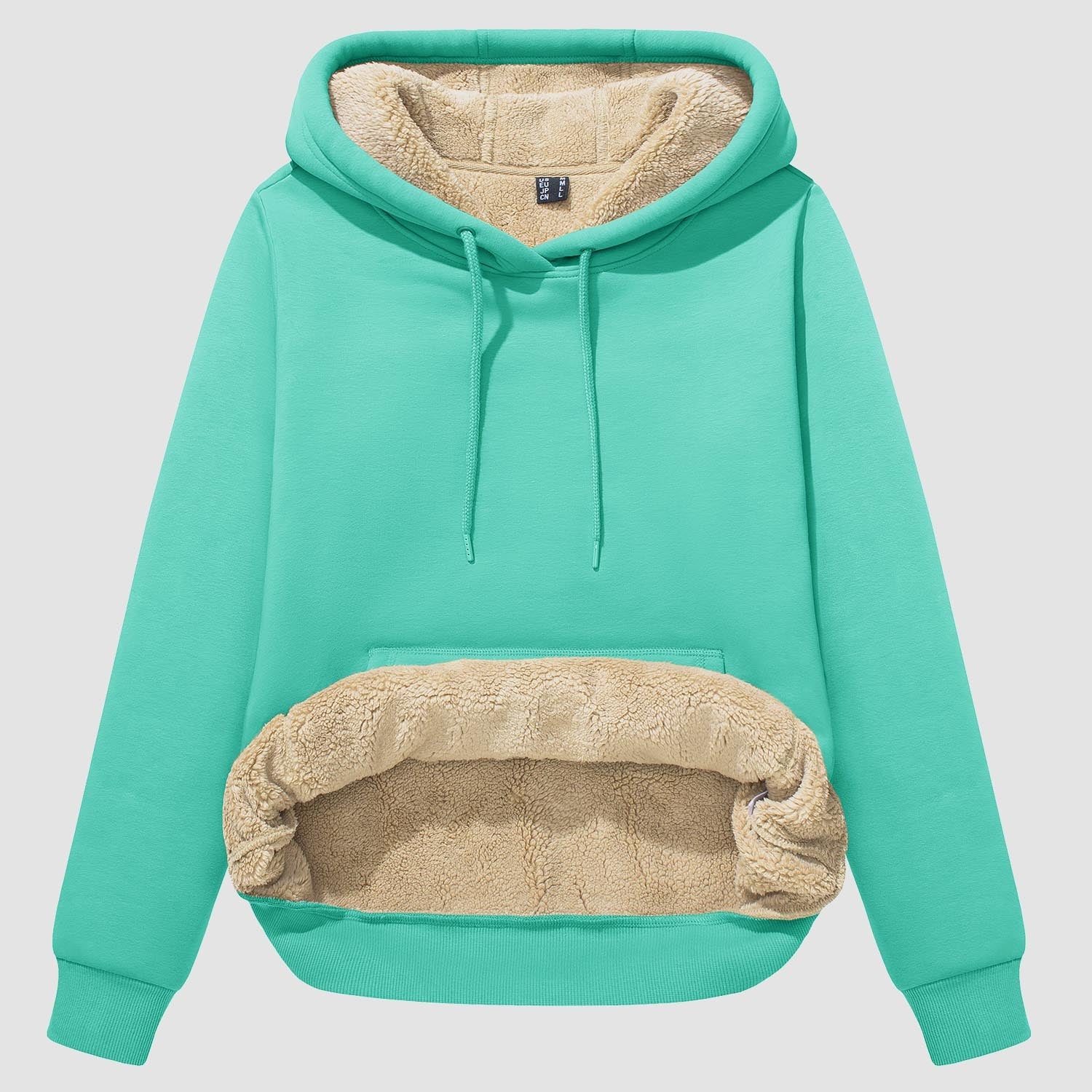Evi Women's Fleece Hoodie – Warm Lined Comfort with Kangaroo Pocket-Women's hoodie-CAMOUFIT-Mint-S-Camoufit