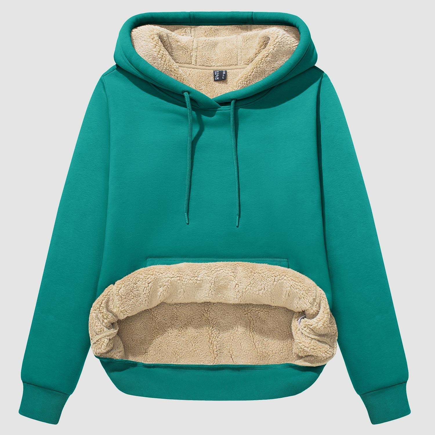 Evi Women's Fleece Hoodie – Warm Lined Comfort with Kangaroo Pocket-Women's hoodie-CAMOUFIT-Jade Green-S-Camoufit