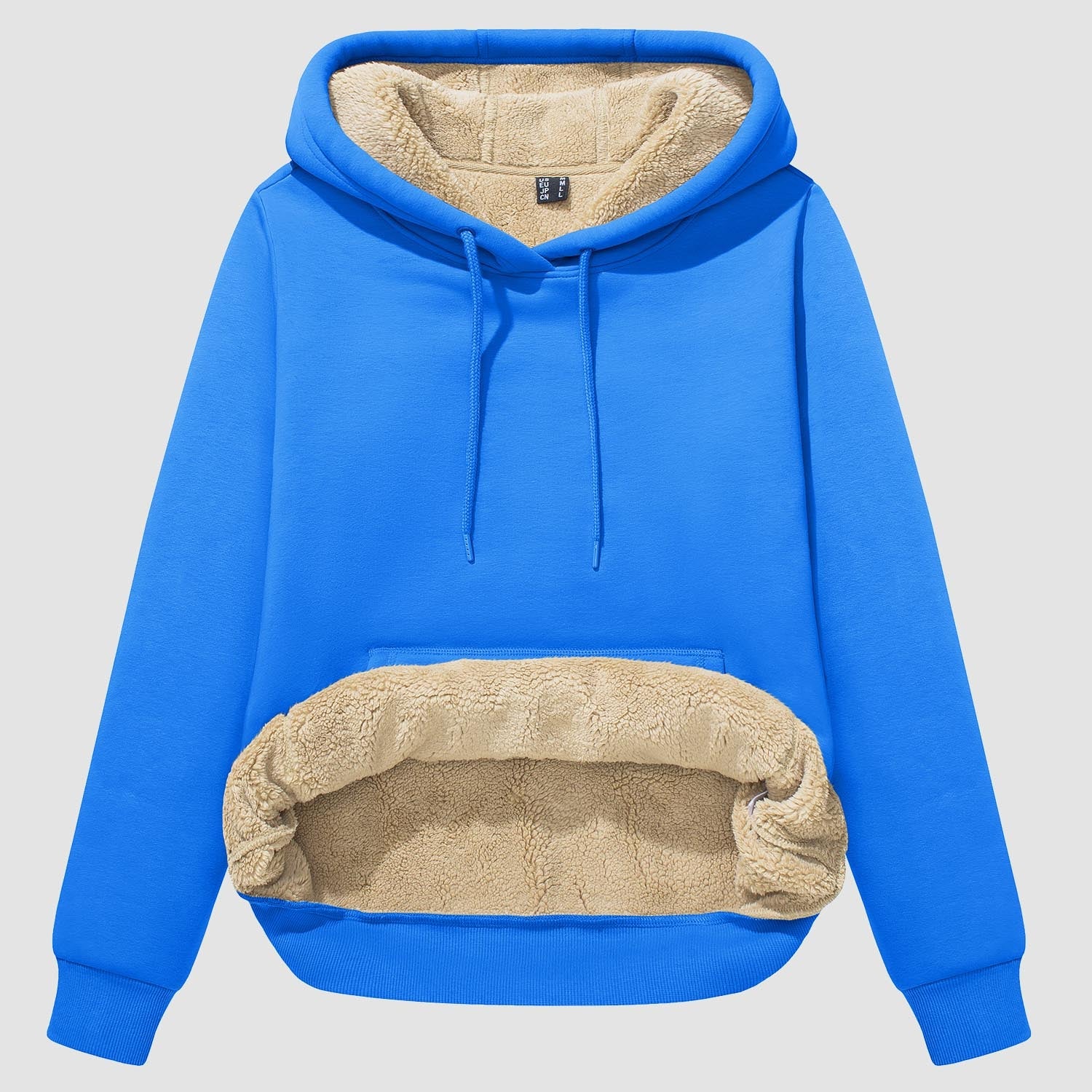 Evi Women's Fleece Hoodie – Warm Lined Comfort with Kangaroo Pocket-Women's hoodie-CAMOUFIT-Azure-S-Camoufit