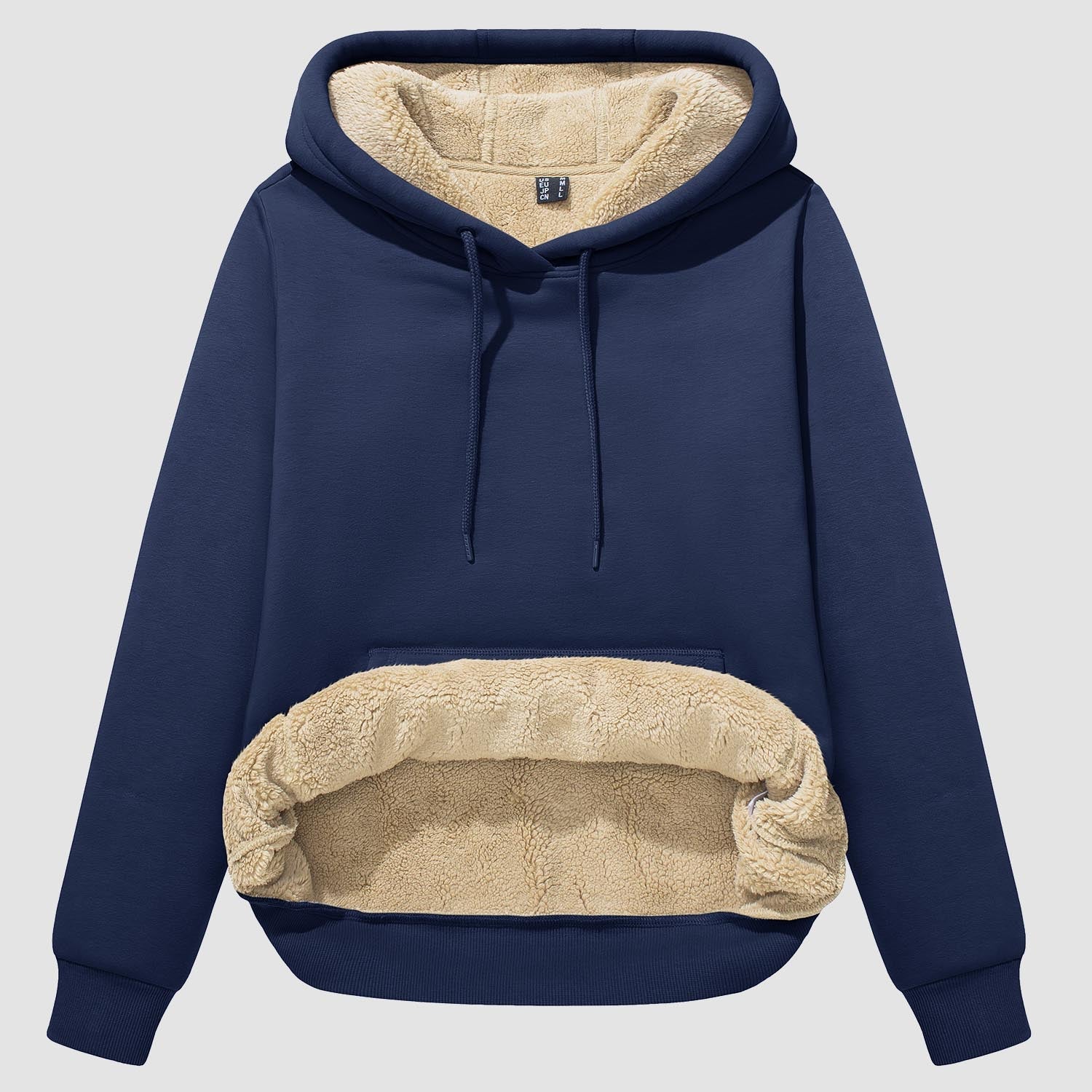 Evi Women's Fleece Hoodie – Warm Lined Comfort with Kangaroo Pocket-Women's hoodie-CAMOUFIT-Navy-S-Camoufit