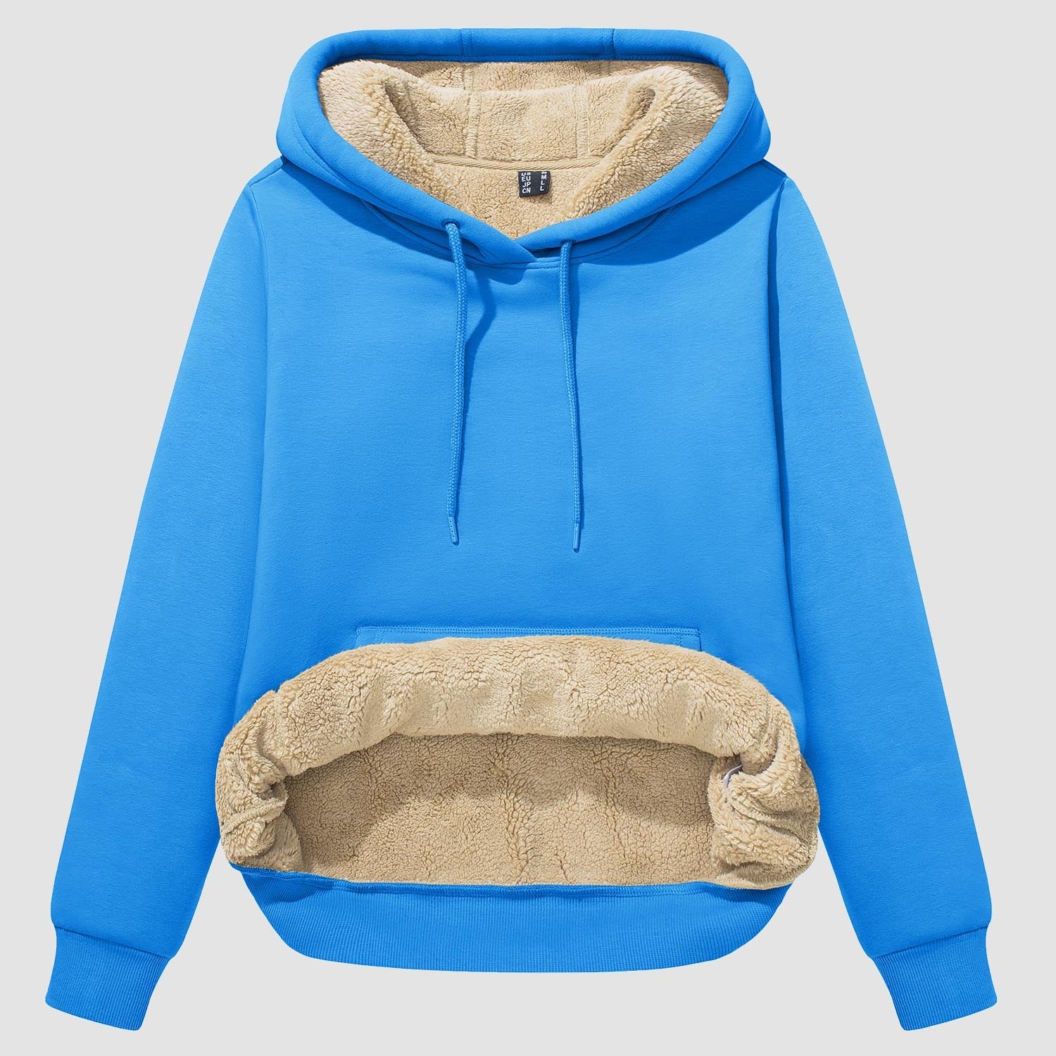 Evi Women's Fleece Hoodie – Warm Lined Comfort with Kangaroo Pocket-Women's hoodie-CAMOUFIT-Ice Blue-S-Camoufit