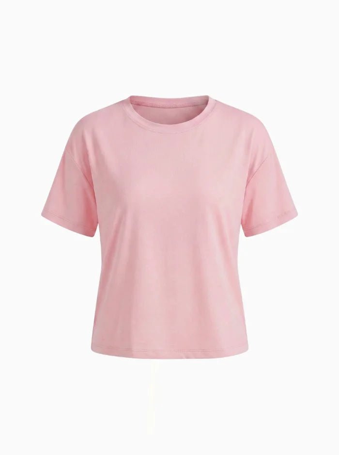 Women’s UPF 50+ Cotton Blend Cropped T-Shirt-Women's Crop Top-CAMOUFIT-Light Pink-S-Camoufit