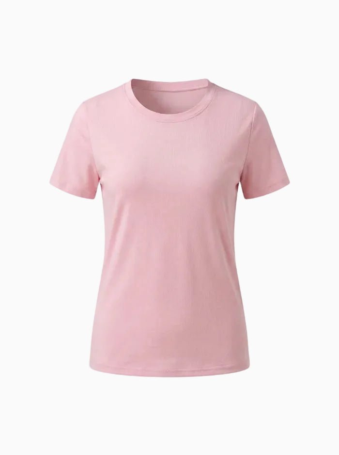 Women’s UPF 50+ Cotton Blend Short Sleeve Tee-Women's T-shirt-CAMOUFIT-Light Pink-S-Camoufit
