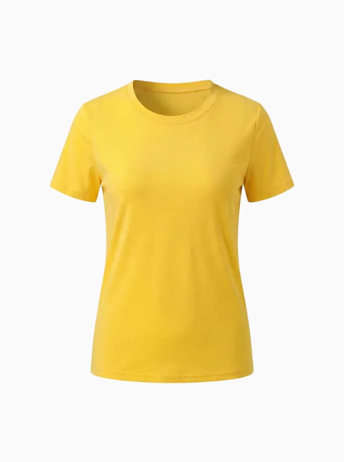 Women’s UPF 50+ Cotton Blend Short Sleeve Tee-Women's T-shirt-CAMOUFIT-Yellow-S-Camoufit