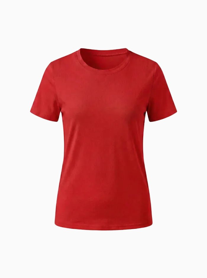 Women’s UPF 50+ Cotton Blend Short Sleeve Tee-Women's T-shirt-CAMOUFIT-Red-S-Camoufit