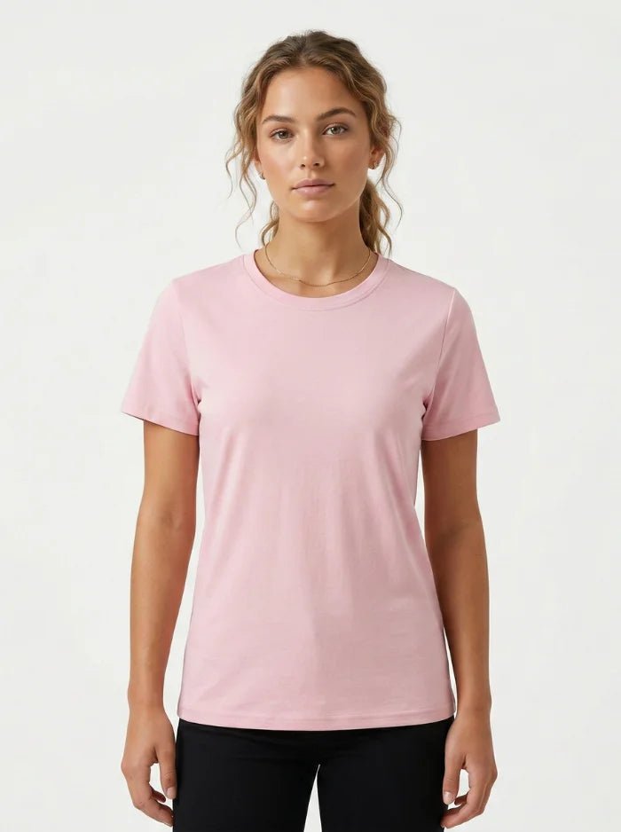 Women’s UPF 50+ Cotton Blend Short Sleeve Tee-Women's T-shirt-CAMOUFIT-Light Pink-S-Camoufit