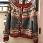 Women's Warm Norwegian Knit Cardigan | Button-Down 0