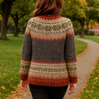 Women's Warm Norwegian Knit Cardigan | Button-Down 2