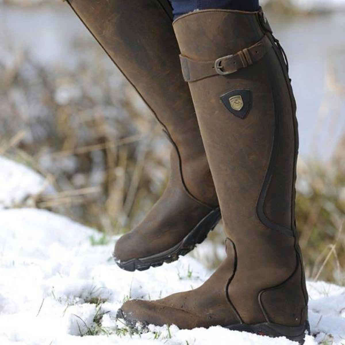Clara Women's Winter Waterproof Leather Riding Boots-Women's Riding Boots-Dark Brown-4-Camoufit