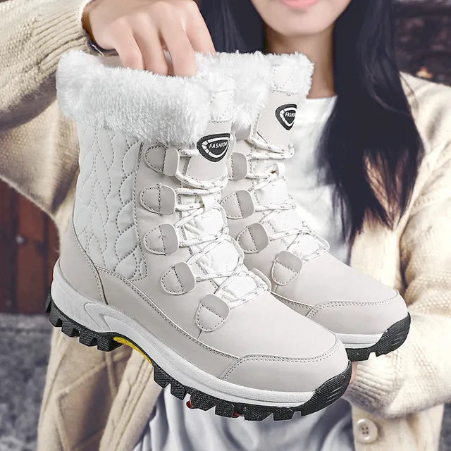 Elira Women's Winter Boots for Outdoor Use - Slip-Resistant-Women's Winter Boots-Beige-5-Camoufit