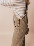 Women's Overalls Corduroy Loose Fit-Jumpsuits & Overalls-CAMOUFIT-Olive-S-Camoufit