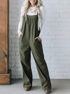 Women's Overalls Corduroy Loose Fit-Jumpsuits & Overalls-CAMOUFIT-Olive-S-Camoufit