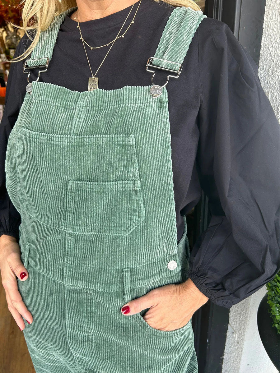 Women’s Vintage-Inspired Distressed Corduroy Overalls-Jumpsuits & Overalls-Camoufit