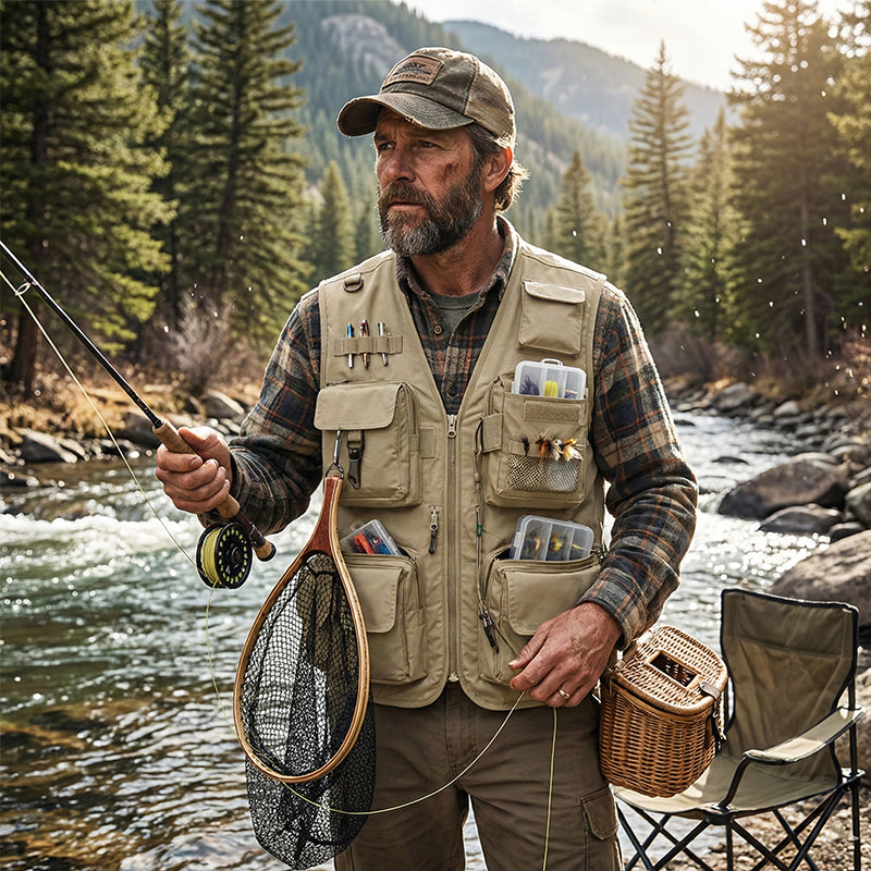Corvin | Utility Vest for Men - 16 Pocket Quick Dry Mesh Back Fit-Tactical Jackets-Black-XS-Camoufit