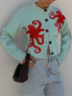 Luna | Women’s Cardigan | Octopus Pattern Knit