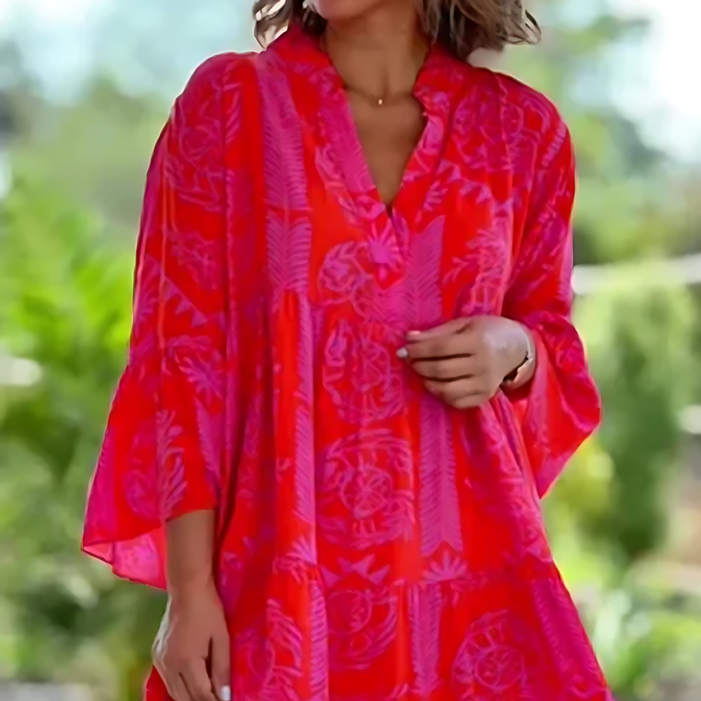 Zita Women's Stylish Summer Dress – Lightweight Elegant Everyday Style-Summer Dress-Red-S-Camoufit