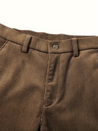 Men's Slim Straight Corduroy Pants – Stretch Winter Comfort Fit-Men's Corduroy Trousers-Black-30-