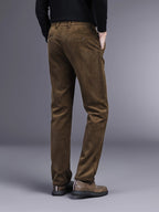 Men's Slim Straight Corduroy Pants – Stretch Winter Comfort Fit-Men's Corduroy Trousers-Black-30-