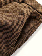 Men's Slim Straight Corduroy Pants – Stretch Winter Comfort Fit-Men's Corduroy Trousers-Black-30-