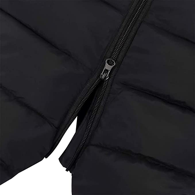 Baby snowsuit hooded romper, dark padded fabric with full-length front zipper
