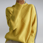 Tasana | Women's Diamond Knit Sweater - Textured Long Sleeve Pullover