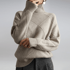 Tasana | Women's Diamond Knit Sweater - Textured Long Sleeve Pullover