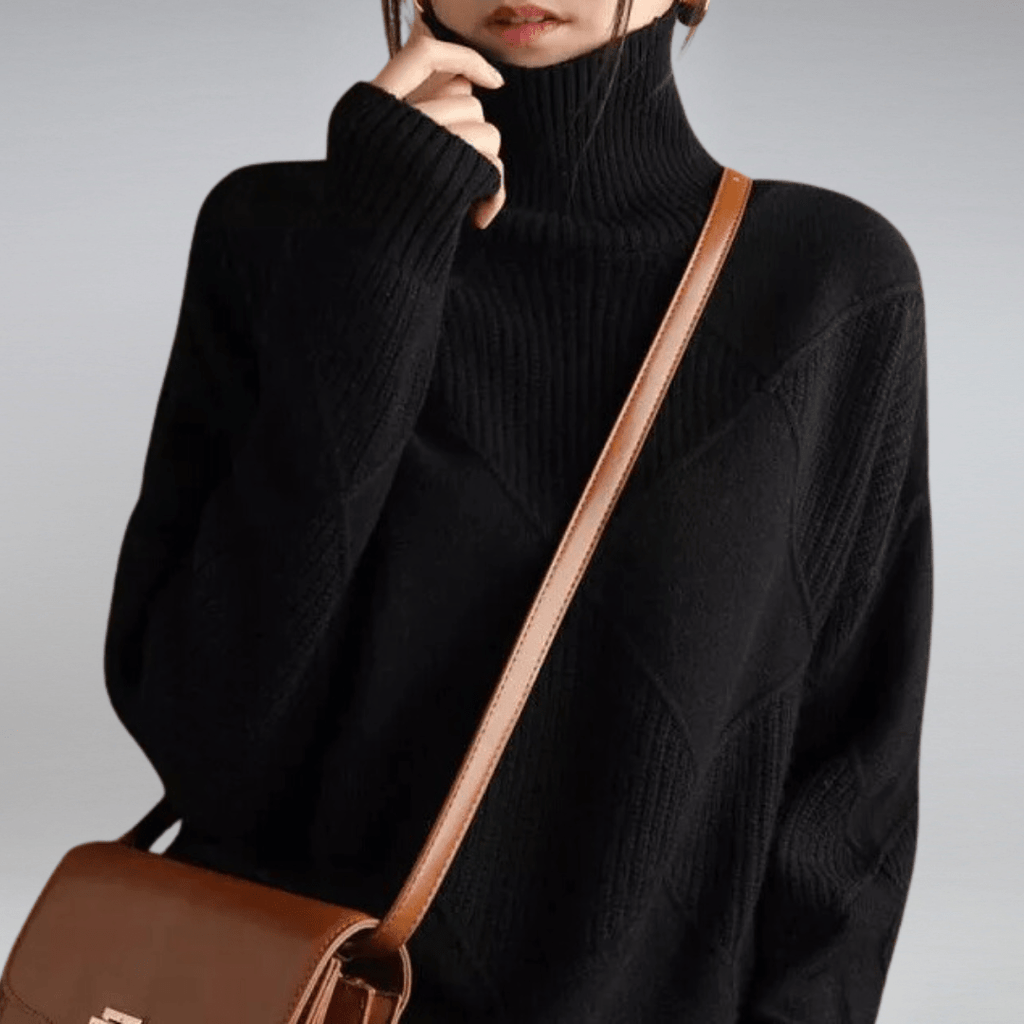 Tasana | Women's Diamond Knit Sweater - Textured Long Sleeve Pullover