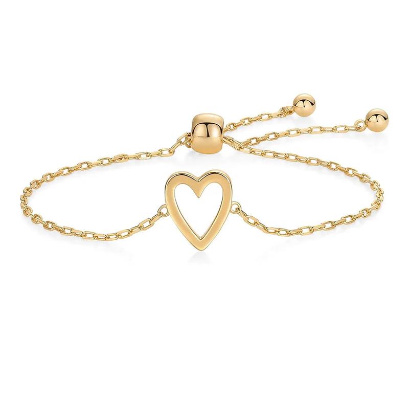 Celoura | Inspirational Bracelet for Women - Delicate Engraved Elegant Minimalist Fit-bracelet-Hollow Heart Single-Gold-Camoufit