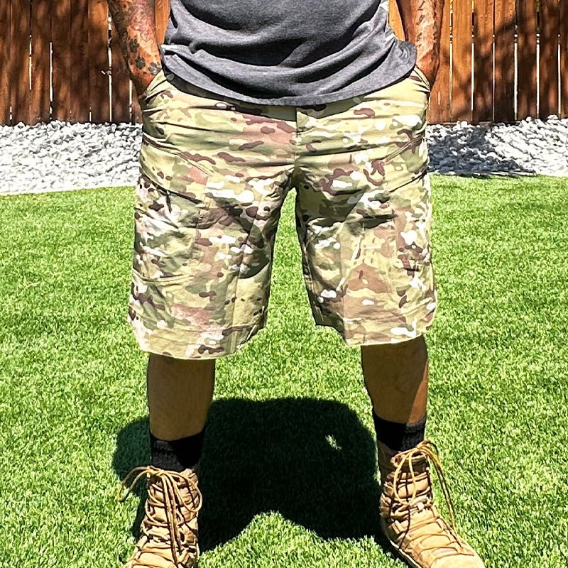 Vireon | Tactical Shorts for Men - All Terrain Quick Dry Rip Stop 8 Pocket Stretch Cargo Fit-Tactical Shorts-Camouflage-30W-Camoufit