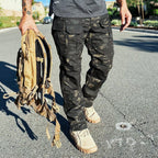 Casaro | Tactical Pants for Men - Dark Camo Waterproof Rip Stop 9 Pocket Cargo Straight Fit-Tactical Pants-28W/30L-Camoufit