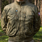 Lorenzo | MA 1 Flight Jacket for Men - Nylon Bomber Water Resistant Ribbed Cuff Classic Fit-Tactical Jackets-Black-M-Camoufit
