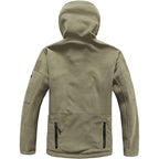 Rovano | Fleece Tactical Jacket for Men - Hooded Warm Windproof Multi Pocket Military Fit-Tactical Jackets-Black-S-Camoufit