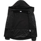 Rovano | Fleece Tactical Jacket for Men - Hooded Warm Windproof Multi Pocket Military Fit-Tactical Jackets-Black-S-Camoufit