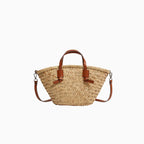 Isola | Woven Rattan Handbag for Women – Leather Handle Summer Fit-Shoulder Bag-Default-Camoufit