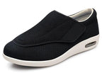 Naurelle | Wide Comfort Shoes for Women - Adjustable Velcro Cushioned Breathable Wide Fit-Women's Sneakers-Black-4-Camoufit