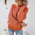 Luna | Women's Textured Knit Sweater - Long Sleeve Crewneck Pullover