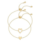 Celoura | Inspirational Bracelet for Women - Delicate Engraved Elegant Minimalist Fit-bracelet-Matching Hearts Set-Gold-Camoufit